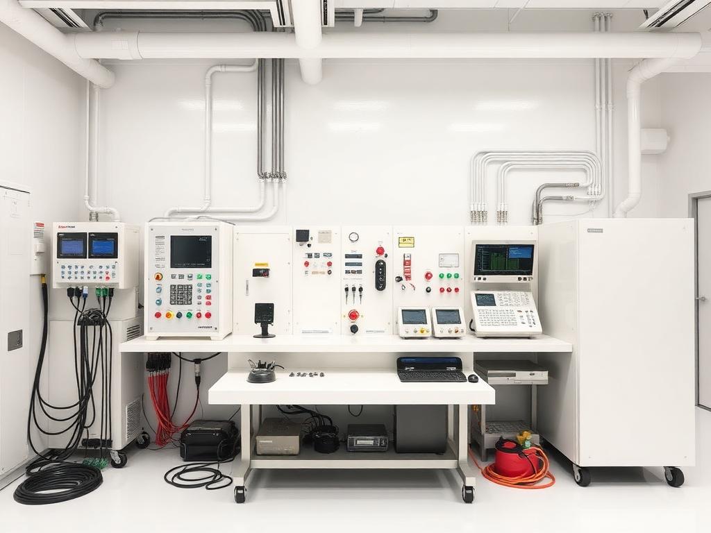 Aerospace electrical power test bench with instrumentation