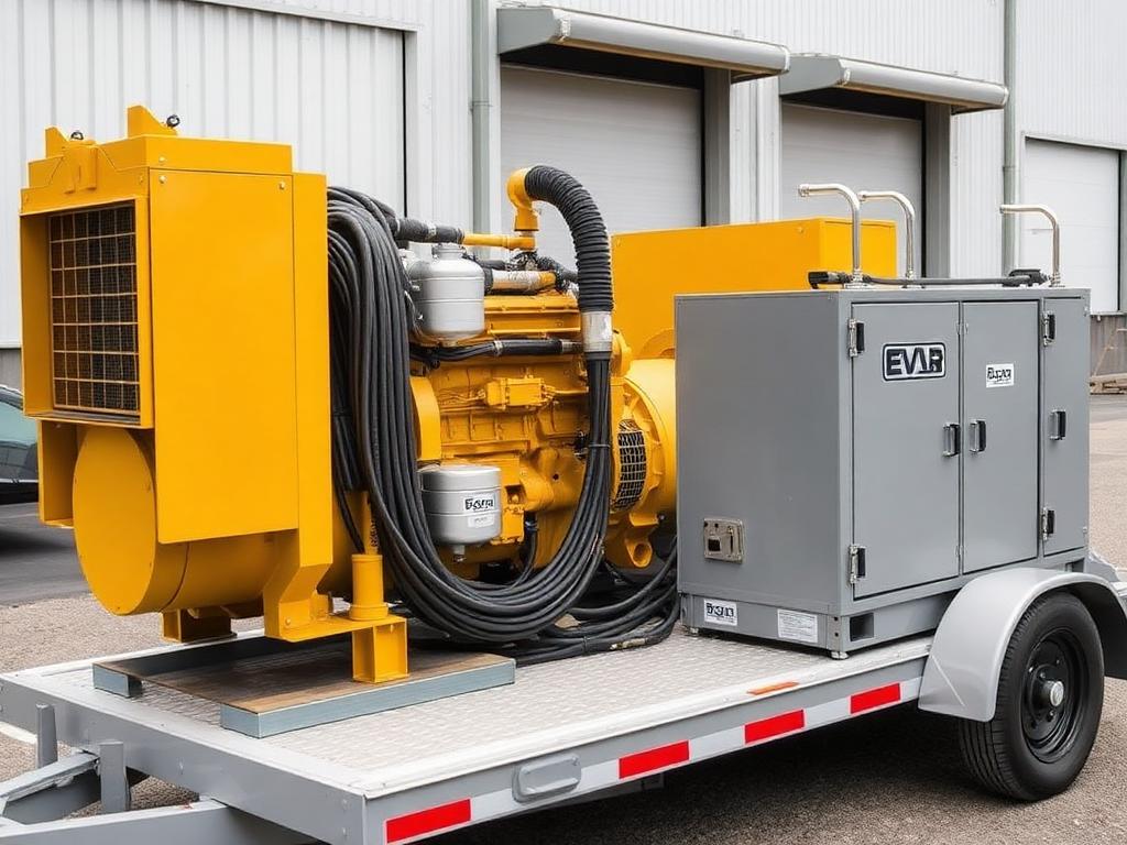 Diesel generator set connected to a resistive load bank for field testing