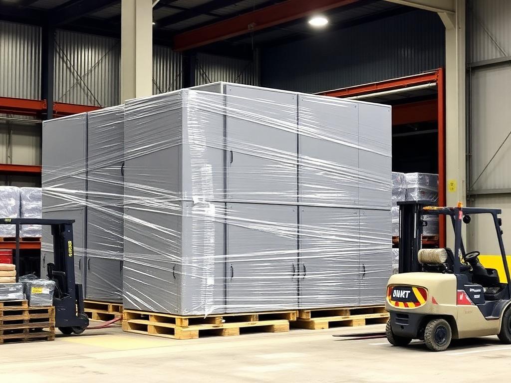 Crated load banks ready for export shipment